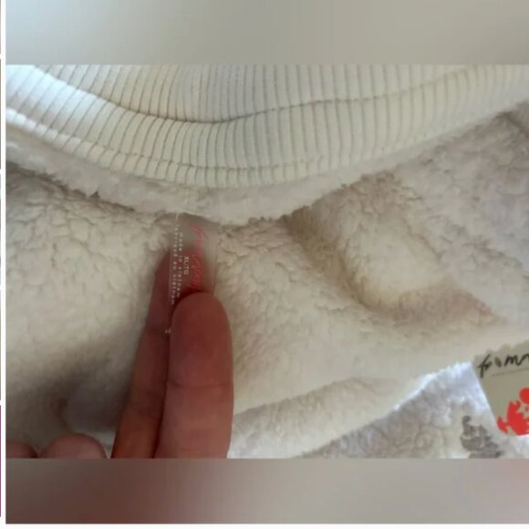 Free People NWT Sundown Fleece Joggers Wide Leg Pants FP Movement Ivory size XL - Picture 13 of 13